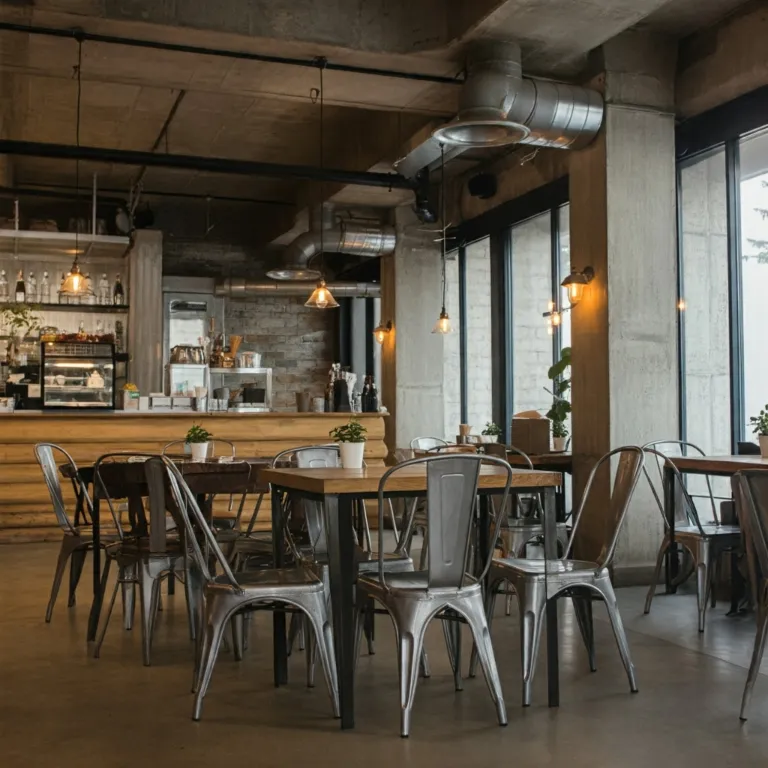 Industrial chic cafe decor & design